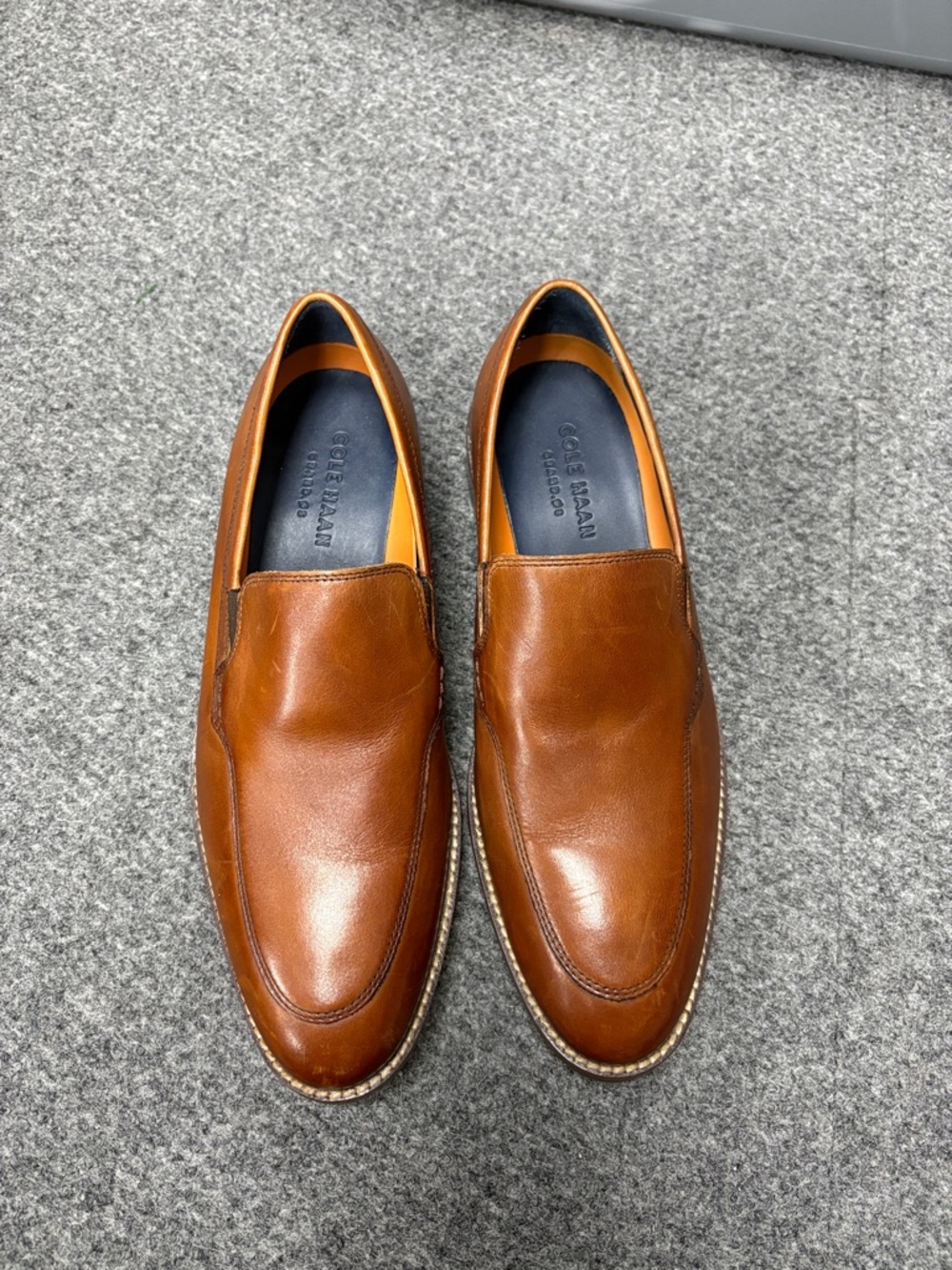 Cole Haan Men's Brown Leather Slip-On Loafers